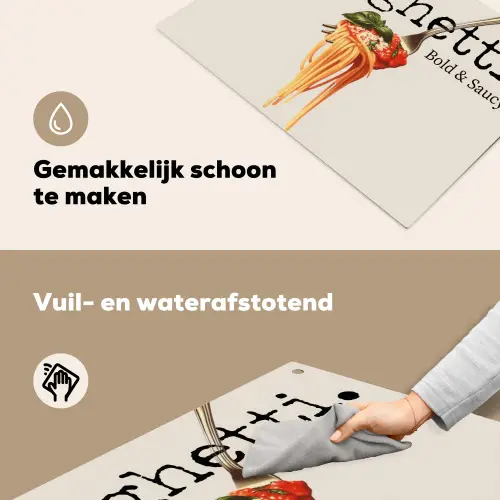 Spaghetti - tomatensaus - Parmezaanse kaas Inductie beschemer met haakjes klein -ky-schoon-nl