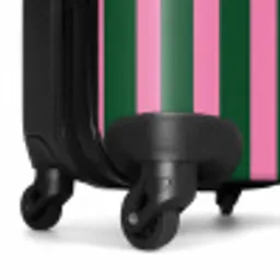 Verticale strepen - Groen - Roze NBS - Handbagage koffer - Volwassenen Unisex middel -wiel