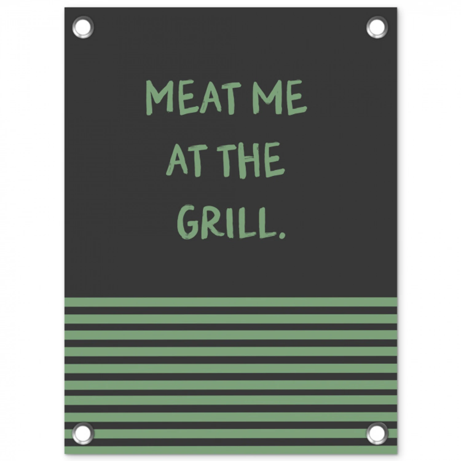 Quote - Groen - Grill - Zomer tuinposter los doek klein -3d