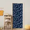 Grafisch - Bloesemtak - Blauw deurposter klein 289 -sfeer4
