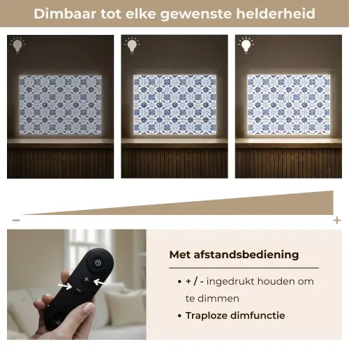 Patroon - Tegel - Blauw Light Box met batterij (Wandlamp) middel 907 -USP_dimbaarNL