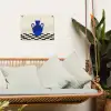 Vaas - Blauw - Geblokt - Modern tuinposter los doek klein -sfeer7