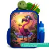 Piraten flamingo op een tropisch pad Kinderrugzak - Blauw middel -inhoud_UK