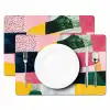 Abstract - Roze - Lappen - Vormen - Geel Placemat vinyl groot -zzsfeer2_Kitchenyeah-website