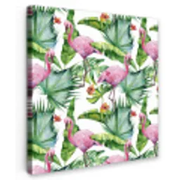 Inductie beschermer - Flamingo - Bladeren - Afdekplaat voor kookplaat - Tropisch Tuinposter op houten frame 2 cm dik klein -3d