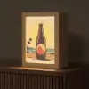 Bierfles - Zonsondergang - Palmbomen - Zee Light Box met kabel (Tafellamp) klein -z3d_website