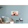 Vaas - Bloemen - Vlinder - Rood Muursticker klein -plant