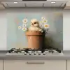 Bloempot - Kuiken - Bloemetjes keuken achterwand spatscherm klein -3d_website