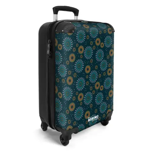 Retro disco 70s vuurwerk patroon kleurrijk NBS - Handbagage koffer - Kinderen Unisex middel -productfoto_3d
