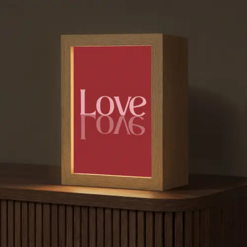 Love - Spiegeling - Rood Light Box met kabel (Tafellamp) klein -z3d_website