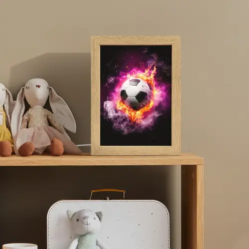 Voetbal - Roze - Vuur Light Box met kabel klein -sfeer2_kind