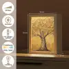 Goud - Boom - Abstract - Modern Light Box met kabel (Tafellamp) klein -USP_NL
