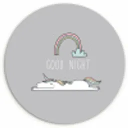 Unicorn - Regenboog - Kinderen - Quotes - Good night - Meisjes Wandcirkel kunststof plaat 5mm dik klein -3d
