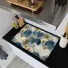 Bladeren - Abstract - Goud - Blauw Inductie beschemer met haakjes klein -sfeer1