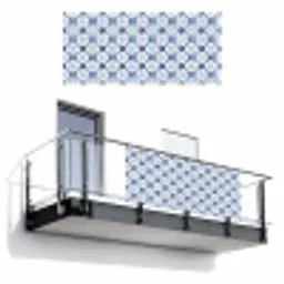Patroon - Tegel - Blauw Balkonbeschermer Duitsland klein 596 -3d