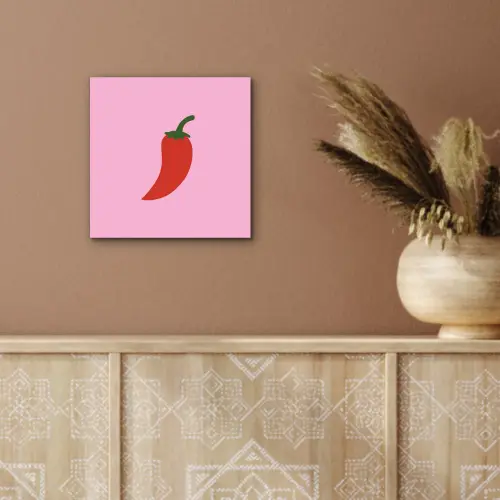 Peper - Rood - Illustratie aluminium wit klein -sfeer4