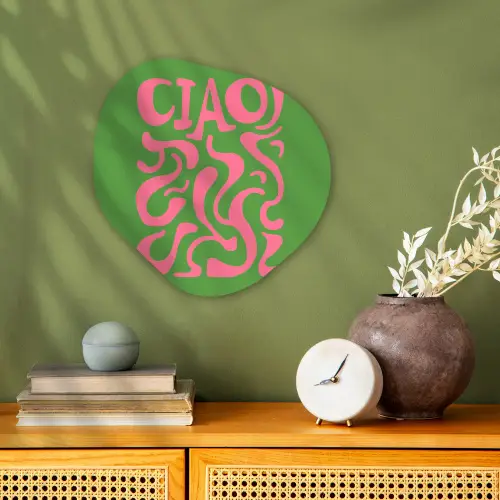 Abstract - Roze - Ciao - Vormen Wandcirkel Organisch Forex 3mm klein -sfeer2