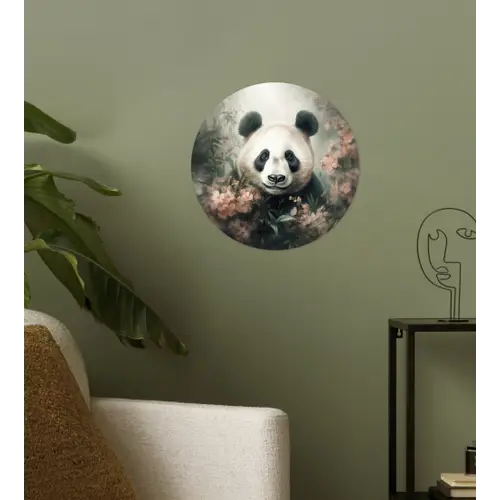 Panda - Dieren - Bloemen - Planten Wandcirkel behangsticker klein -sfeer2