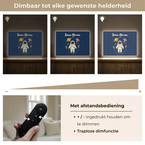 Astronaut - Planeten - Raket Light Box met batterij (Wandlamp kind) middel -USP_dimbaarNL