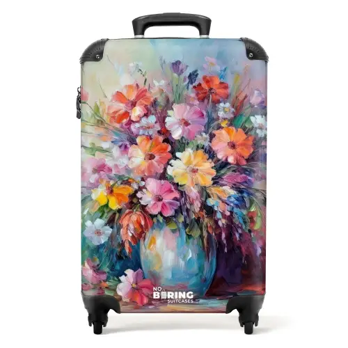 Bloemen - Kunst - Schilderij - Lente - Boeket NBS - Handbagage koffer - Kinderen Unisex middel -productfoto_recht