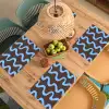 Kronkelende lijnen - Blauw - Bruin - Minimalistisch Placemat vinyl groot 368 -zzsfeer5_Kitchenyeah-website