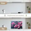 Bloem - Bloesems - Roze - Abstract keuken achterwand spatscherm klein -voor_na_NL