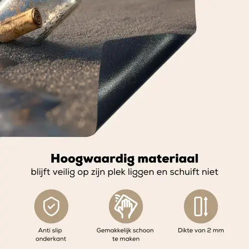 Glazenfles - Post - Zee - Zand Inductie beschemer met haakjes middel -ky-onderkant-nl