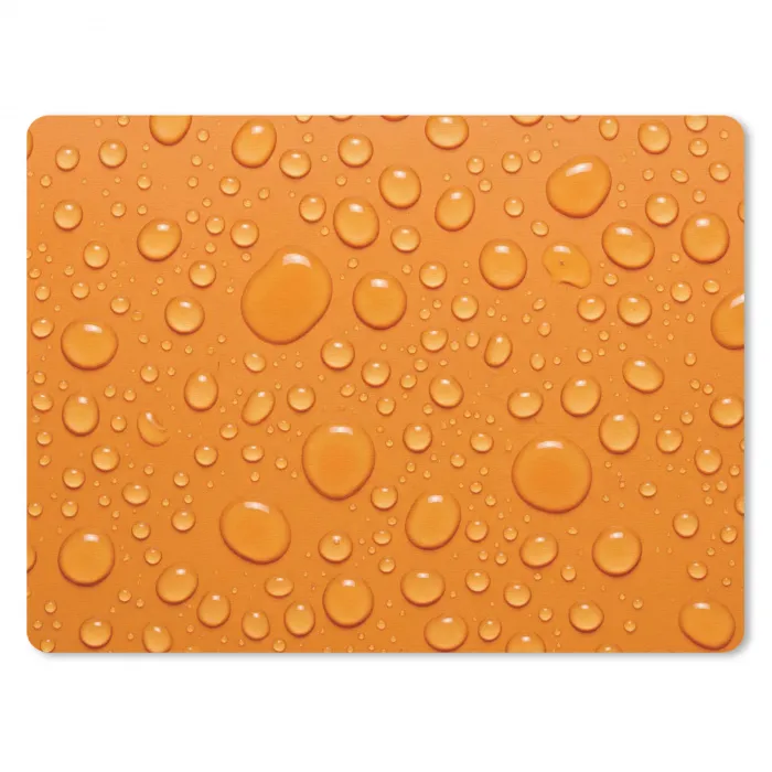 Water - Druppels - Oranje muismat rubber klein -3d