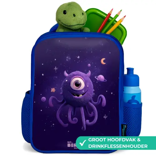 Kosmisch tentakelmonster Kinderrugzak - Blauw middel -inhoud_NL