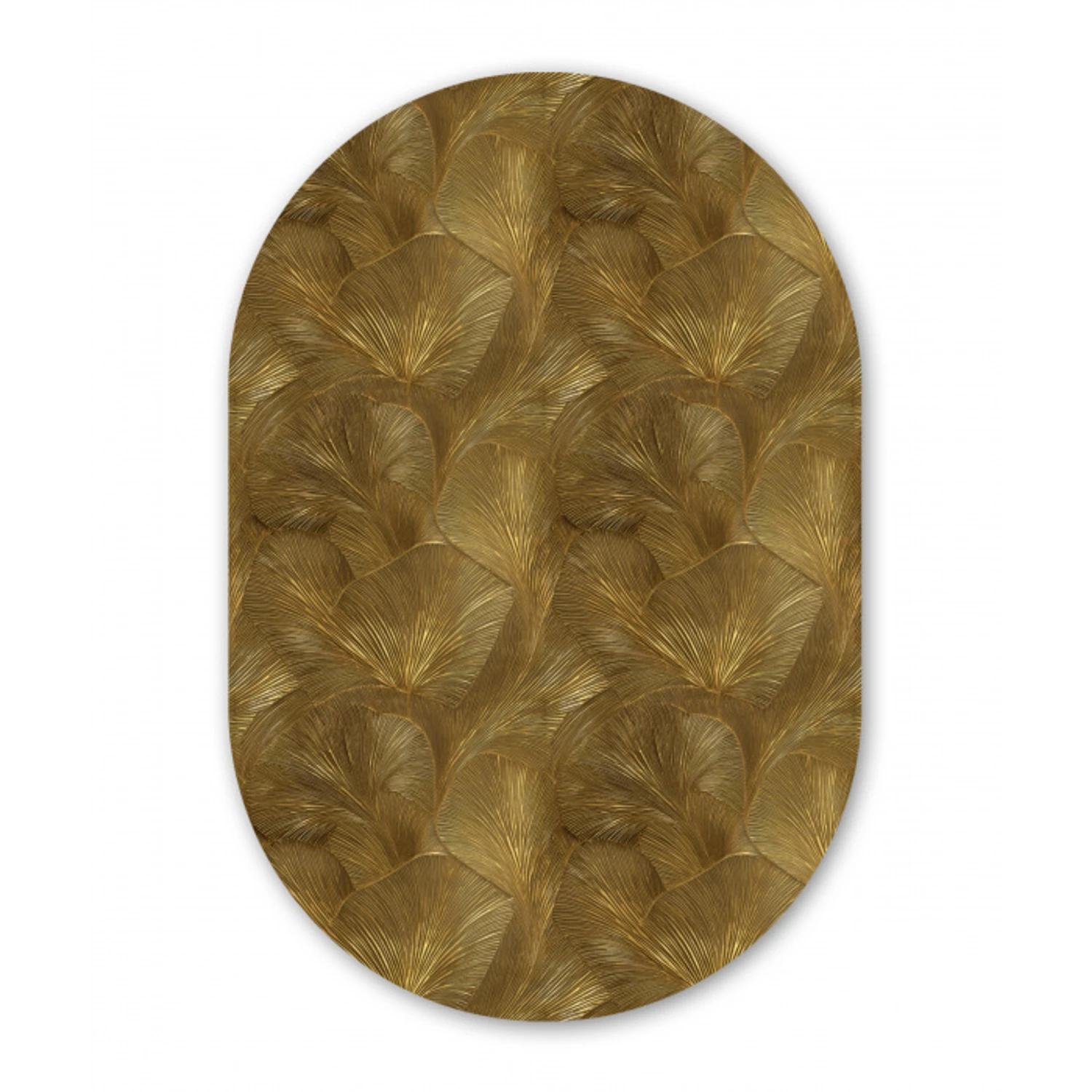Organisch - Lijnen - Goud Wandcirkel Ovaal Aluminium middel 839 -3d
