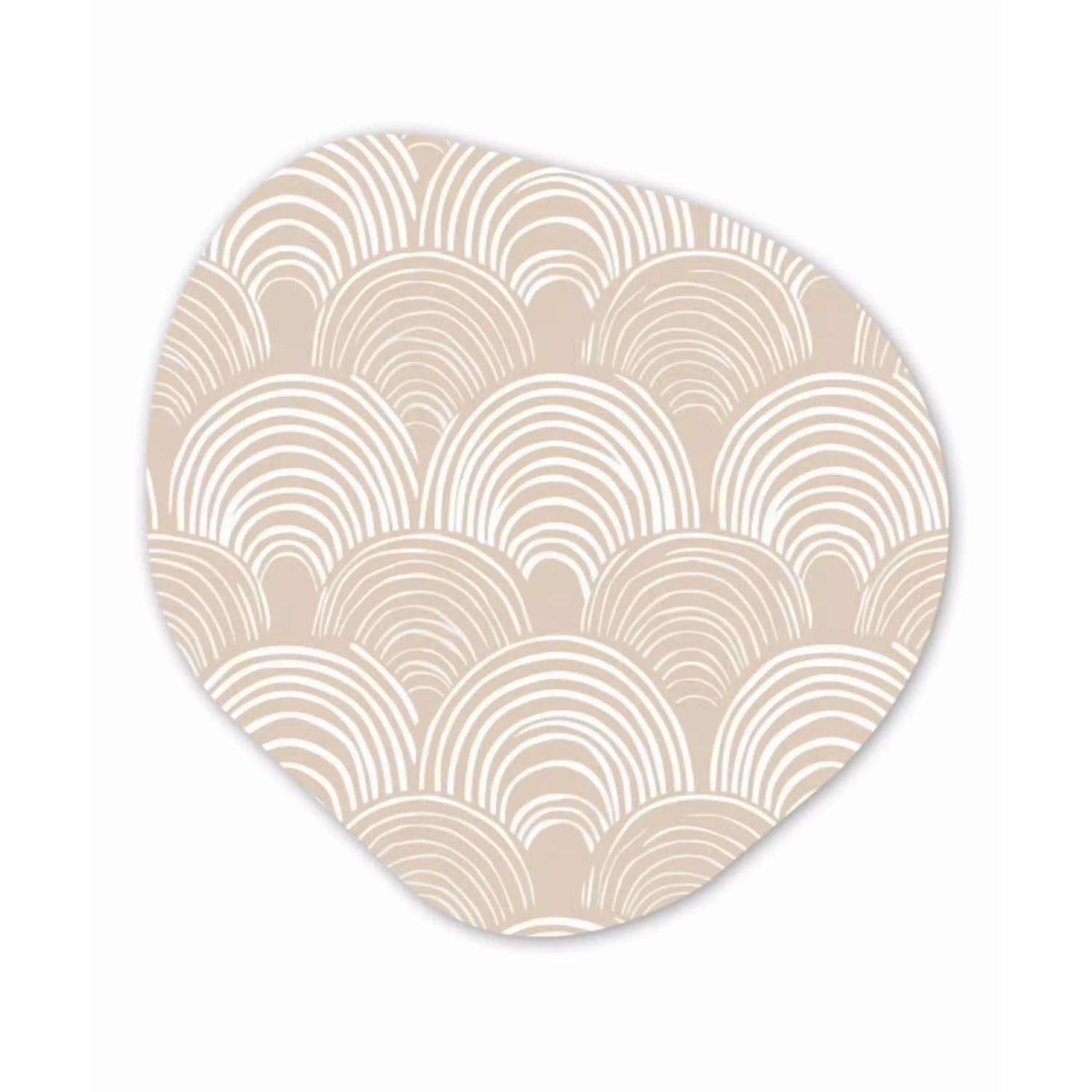 Golven - Structuur - Beige Wandcirkel Organisch Aluminium middel 851 -3d