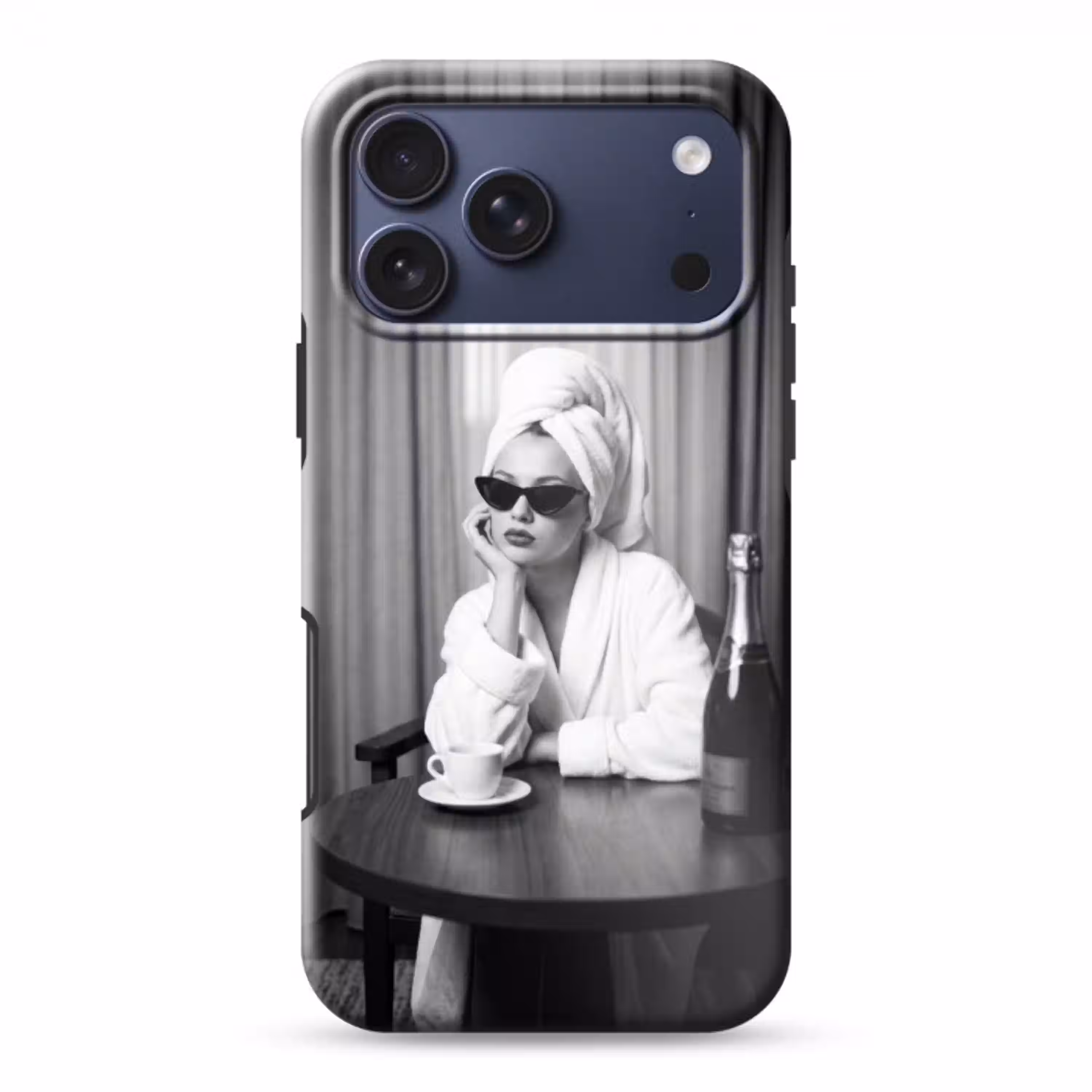 Vrouw - Bubbels - Zwart - Wit Toughcase MagSafe Apple iPhone 17 Pro Max klein -3d