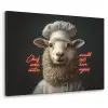 Schaap - Kokskleding - Neon - Quote Textielframe zwart klein -3d