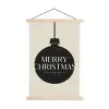 Kerstballen - Japandi - Christmas - Zwarte kerstballen textielposter latten blank klein -3d
