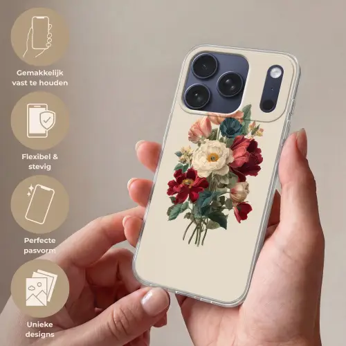 Boeket - Warme tinten - Elegant Telefoonhoesje iPhone 17 Pro klein -sfeer3_NL
