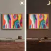Abstract - Kleurrijk - Golven - Lijnen Light Box met batterij (Wandlamp) middel -sfeer3