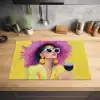 Vrouw - Hoed - Paars - Wijn Inductie beschermer vinyl 3mm klein -sfeer5