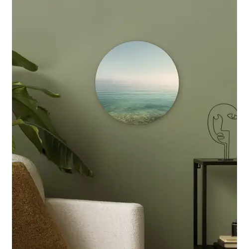 Zee - Horizon - Blauw - Mist Wandcirkel kunststof plaat 5mm dik klein -sfeer3