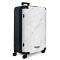 Wit - Marmer - Goud - Luxueus NBS - Large koffer - Volwassenen Unisex groot -product1