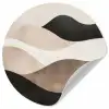 Abstract - Landschap - Golven - Crèmekleur Wandcirkel behangsticker klein -3d