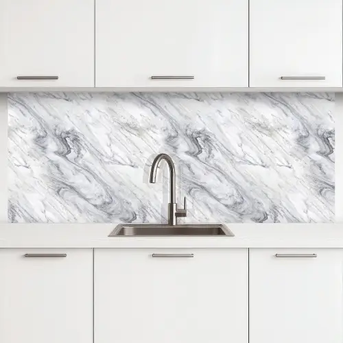 Wervelende - Grijsstructuur - Marmer - Wit keuken achterwand 2 middel 871 -3d