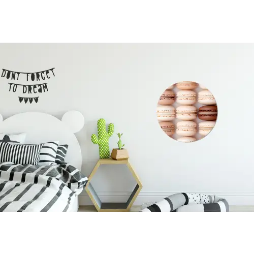 Macarons - Beige - Bruin Wandcirkel aluminium klein -kinderkamer
