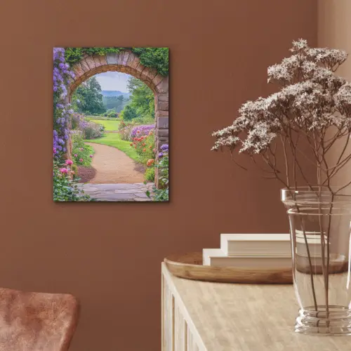 Doorkijk - Poort - Bloemen - Tuin PET vilt klein -sfeer4