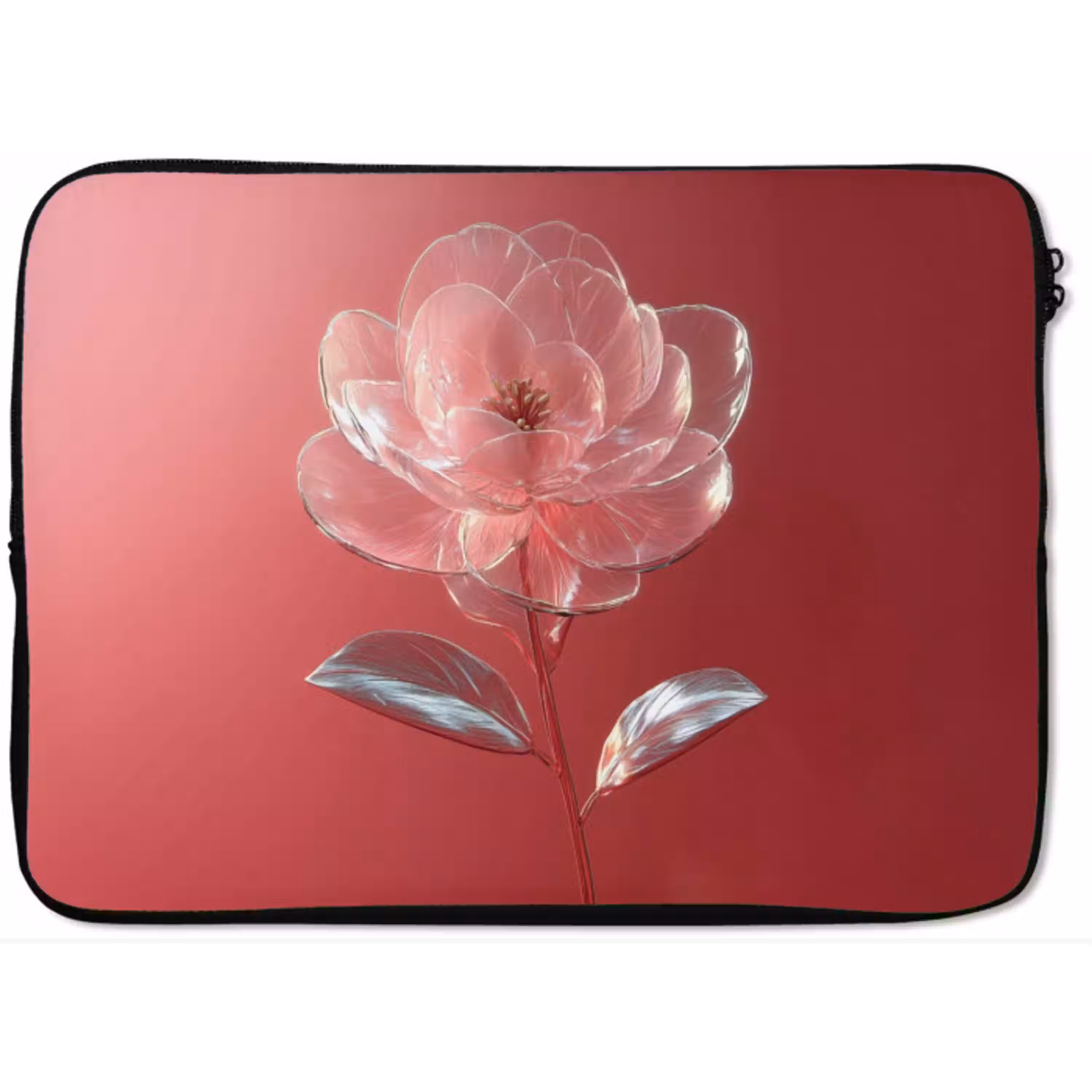 Sierlijk - Bloem - Roze - Glazen laptophoes neopreen klein -zkaufland3dotto