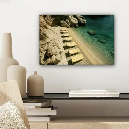 Strandbedden - Zee - Stenen - Baai canvas 2cm klein -sfeer6