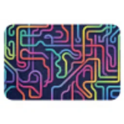 Retro - Abstract - Neon Badmat klein -3d