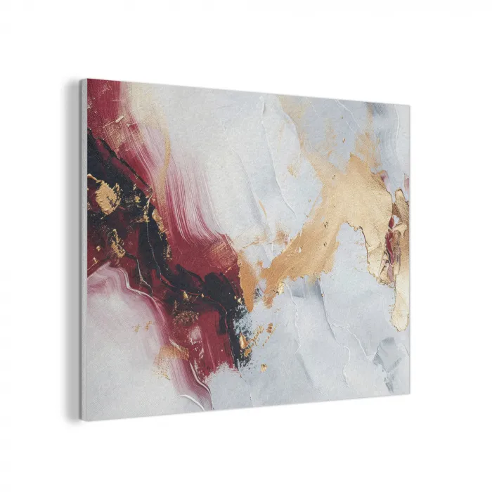 Rood - Abstract - Goud - Modern PET vilt klein -3d