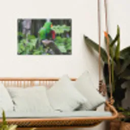 Vogel - Papegaai - Groen tuinposter los doek klein -sfeer7