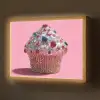 Cupcake - Kleurrijk - Edelstenen Light Box met batterij (Wandlamp) middel -z3d_website