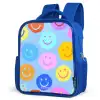 Vrolijk patroon van smileys Kinderrugzak - Blauw middel -schuin